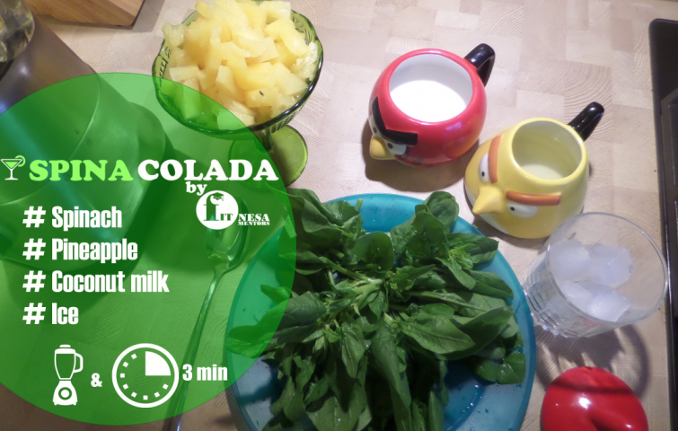Spina Colada  - zaļais brīnums #Spināti #Kokosrieksti #Ananāsi
