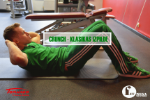 Vēdera preses klasika - Crunch jeb Ķermeņa augšdaļas pacelšana (mugurkaula saritināšana) 